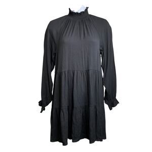 Aritzia Wilfred Dignity Black‎ Tiered Mini Dress Size 2XS Whimsigoth Boho Witchy